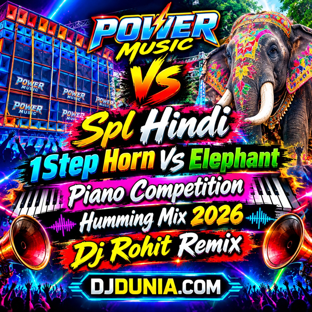 Pyar Chachiya Kitna Bar (Power Music Spl Hindi 1Step Horn Vs Elephant Piano Competition Humming Mix 2026) Dj Rohit Remix Chaltakonda